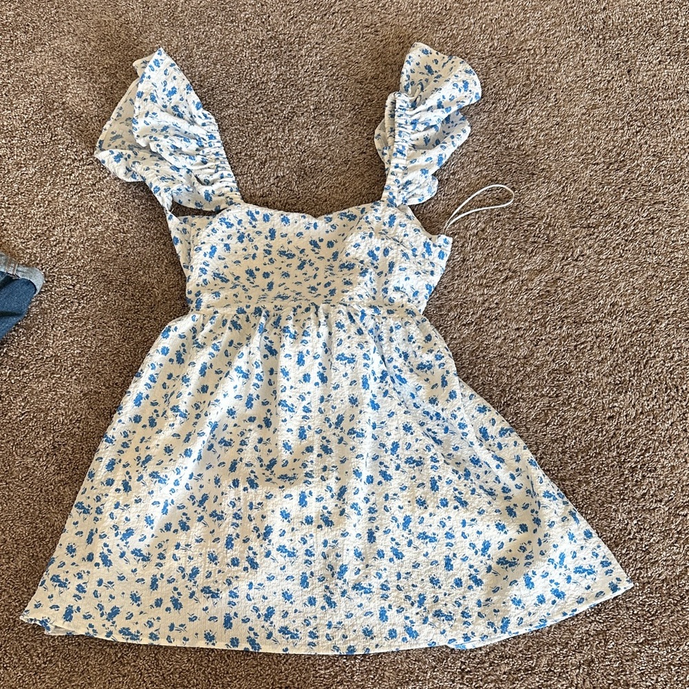 Floral Blue and White Sundress